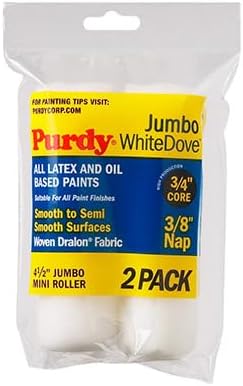 Purdy 14G624012 White Dove Jumbo Mini-Roller Cover, 4-1/2” x 3/8” Nap, Woven (Pack of 2) - Image 4