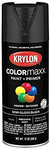 6-Pack of 12 oz Krylon K05579007 Black COLORmaxx Paint & Primer Spray Paint, Semi-Gloss