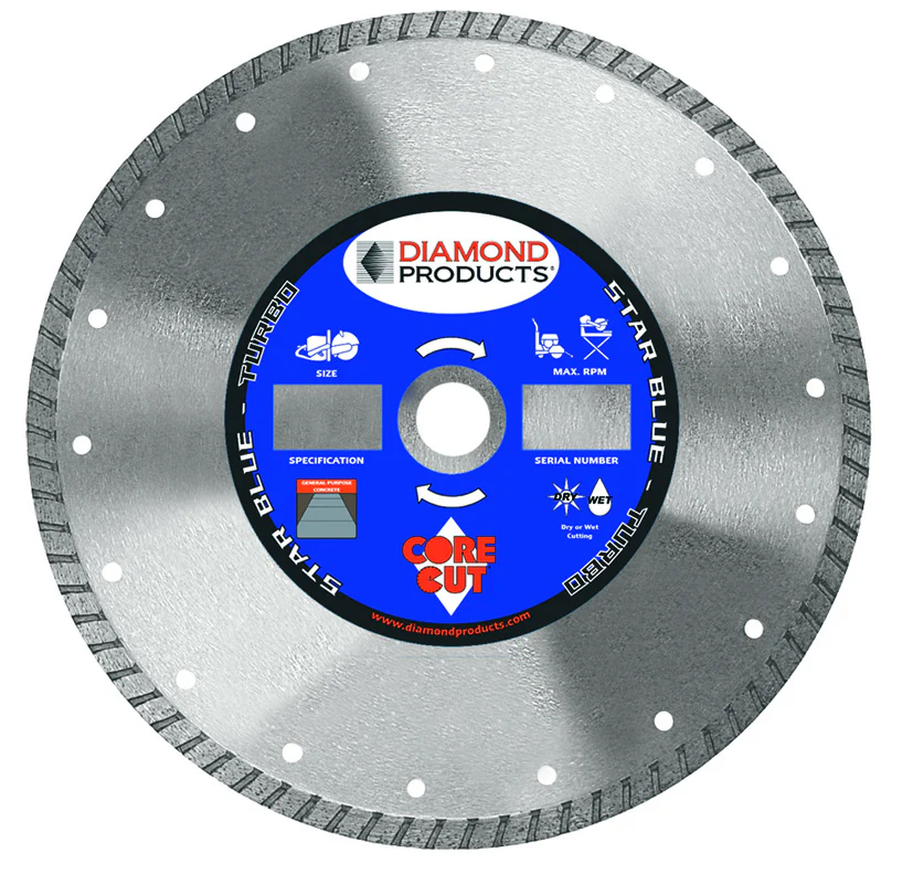 Diamond Products 74961 7" X .095 X DIA-7/8" Star Blue Turbo Blade - Image 2