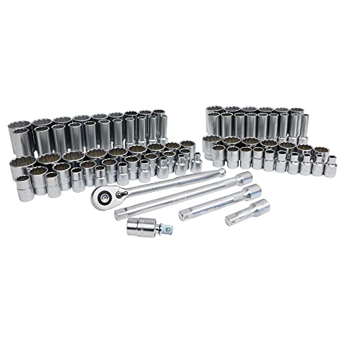 Wiha 33899 84 Piece Professional Socket Set, 1/2” Drive, Metric and SAE