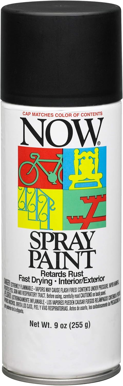 9 oz Krylon 21211 Wrought Iron Black Now Enamel Spray Paint, Flat - Image 2
