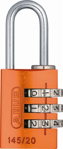 ABUS 145/20 C 20mm Body 3 Dial Resettable Combination Padlock, Orange