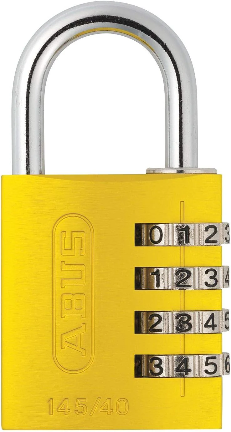 ABUS 145/40 C 40mm Body 4-Dial Resettable Combination Padlock, Yellow - Image 2