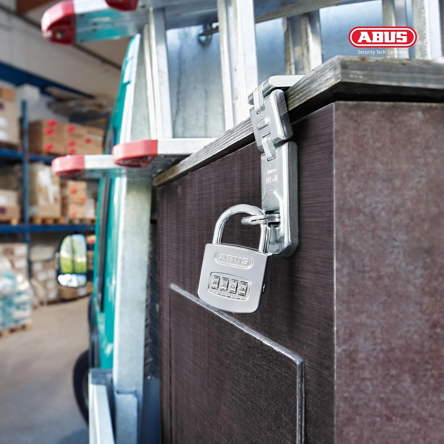 ABUS 160/50 B 160 All Weather Chrome 4 Dial Combination Padlock, Black/Silver - Image 6