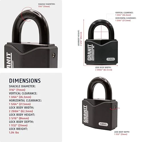 ABUS 37/55 RK KA Granit Alloy Steel Padlock Keyed Alike (Code 5544653) - Image 2