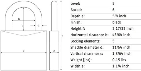 ABUS 72/30 KD Aluminum Safety Padlock Keyed Different with 1" Shackle, Black - Image 4