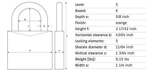 ABUS 72/30 KD Aluminum Safety Padlock Keyed Different with 1" Shackle, Orange - Image 4