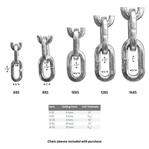 ABUS Hardened Steel 14KS 6 Foot x 9/16" Thick Square Security Chain for Bikes, Containers, Trailers, ATV's, Motorcycles and Personal/Industrial Property - Image 3
