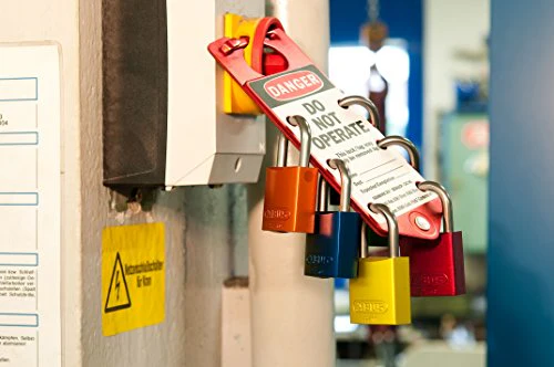 ABUS Yellow 72/40 Lockout Tagout Padlock w/ 1" Shackle, Single Padlock, Keyed Different, 1 Padlock with 2 Keys - Image 2