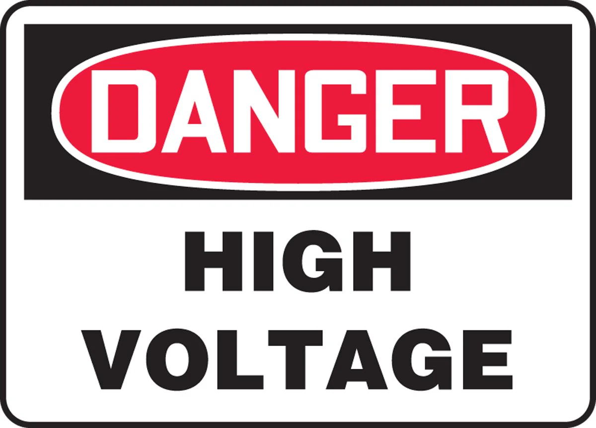Accuform MELC113XT "Danger High Voltage" Safety Sign, Dura-Plastic, 7 x 10 Inches