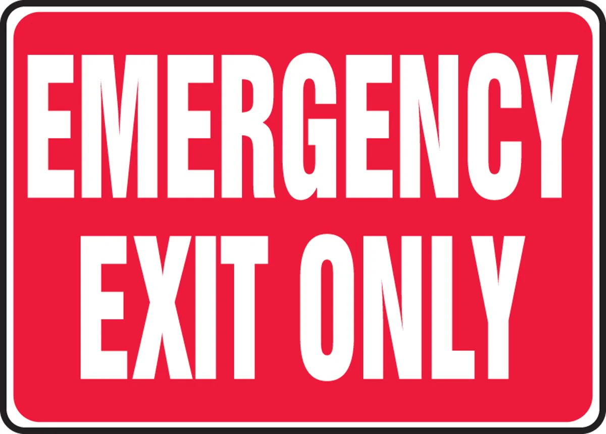 Accuform MEXT441VP "Emergency EXIT ONLY" Plastic Safety Sign, 10" x 14"
