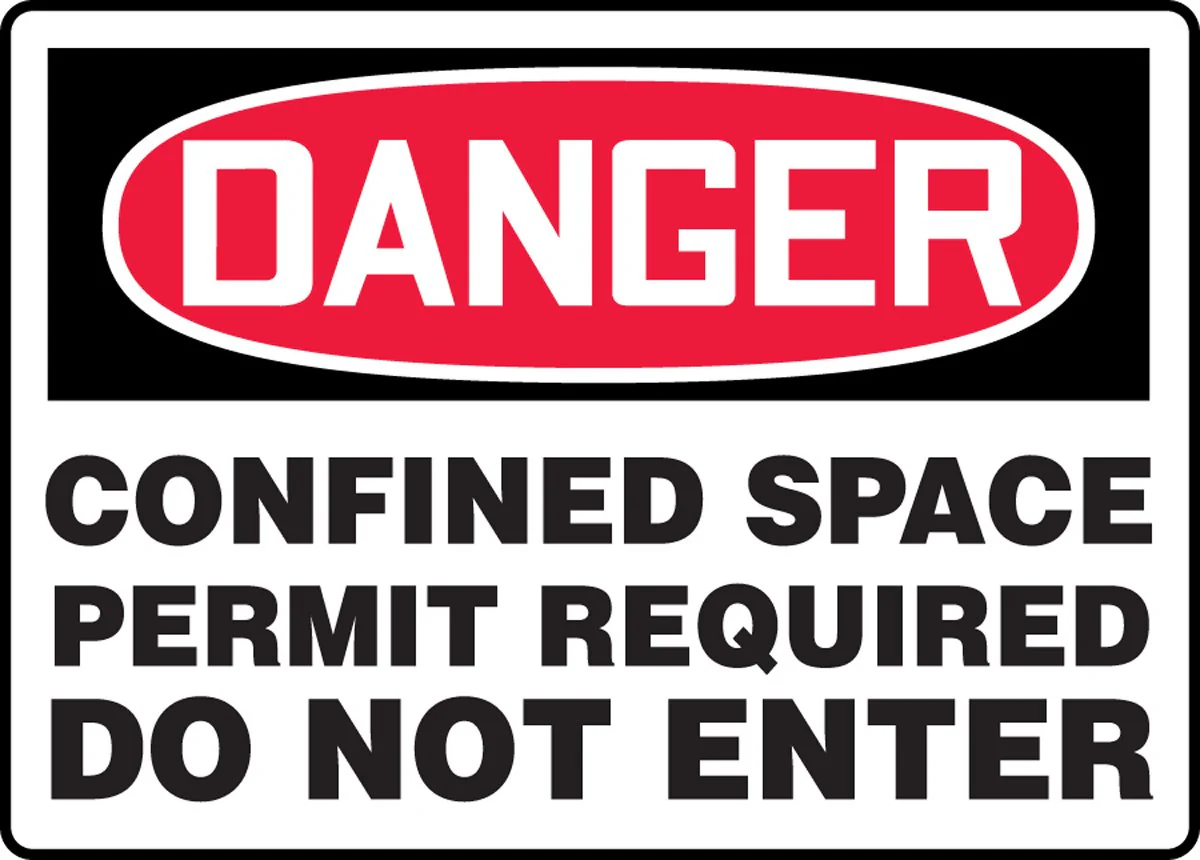Accuform MCSP026VP Plastic Safety Sign, "Danger CONFINED Space Permit Required DO NOT Enter", 10" Length x 14" Width x 0.055" Thickness