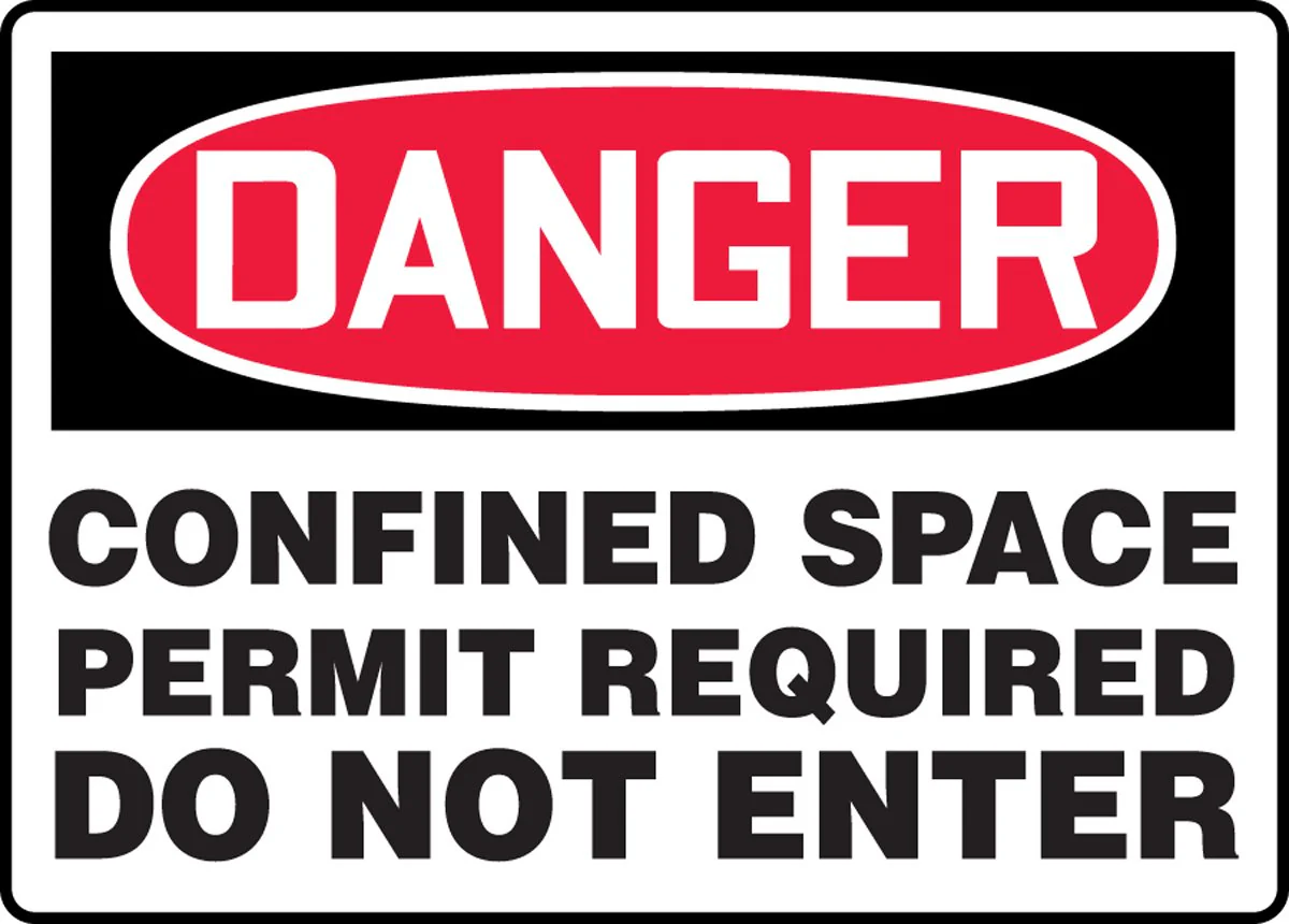 Accuform MCSP043VP Plastic Sign, "Danger CONFINED Space Permit Required DO NOT Enter", 14" Length x 20" Width x 0.055" Thickness
