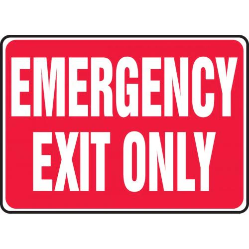 Accuform MEXT441VA Aluminum Safety Sign, "Emergency EXIT ONLY", 10" Length x 14" Width