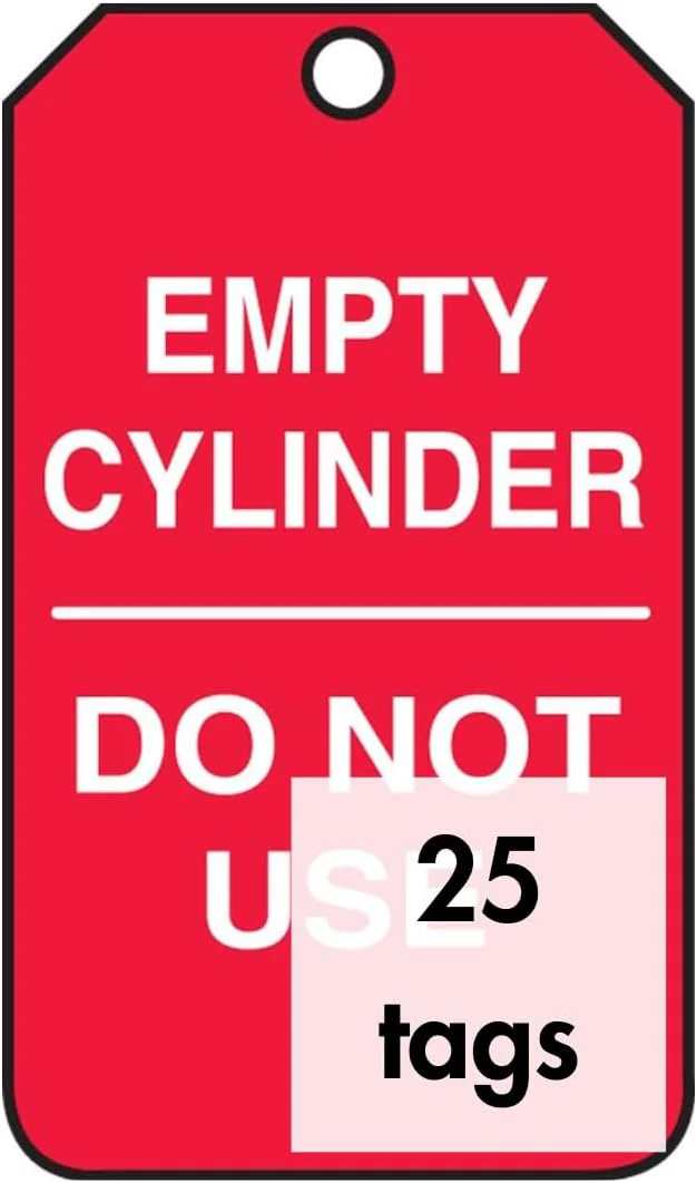 Accuform MGT202CTP Cylinder Status Tag, "Empty Cylinder - DO NOT USE", 5.75" Length x 3.25" Width x 0.010" Thickness, PF-Cardstock (Pack of 25) - Image 2