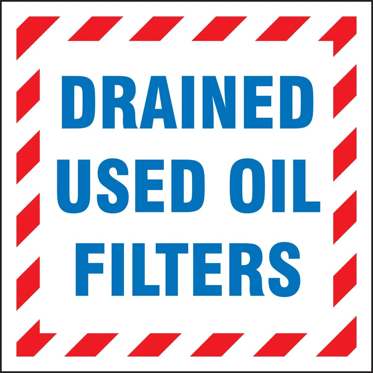 Accuform MHZW505PSP Adhesive Coated Hazardous Waste Label, "Drained Used Oil Filters", Paper, 6" x 6" (Pack of 25)
