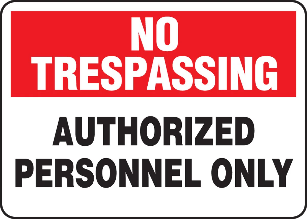 Accuform MATR903VS "No Trespassing Authorized Personnel Only" Safety Sign, Adhesive Vinyl, 7 x 10 Inches