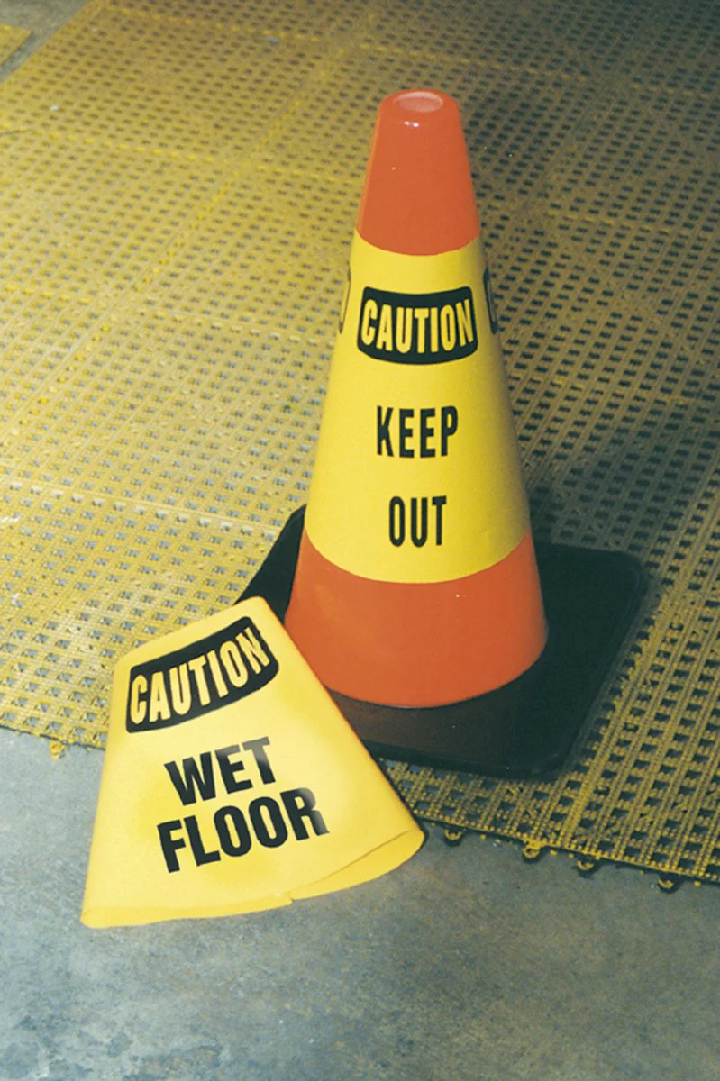 Accuform Signs FBC912E Vinyl Traffic Cone Cuff Sleeve, "Caution Side Walk Closed" - Image 2