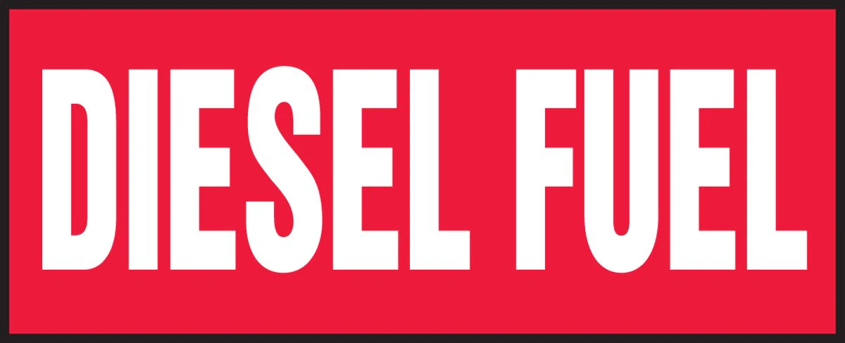 Accuform Signs LCHL503 Safety Label, "Diesel Fuel", 2" Length x 5" Width x 0.006" Thickness, Adhesive Dura-Vinyl