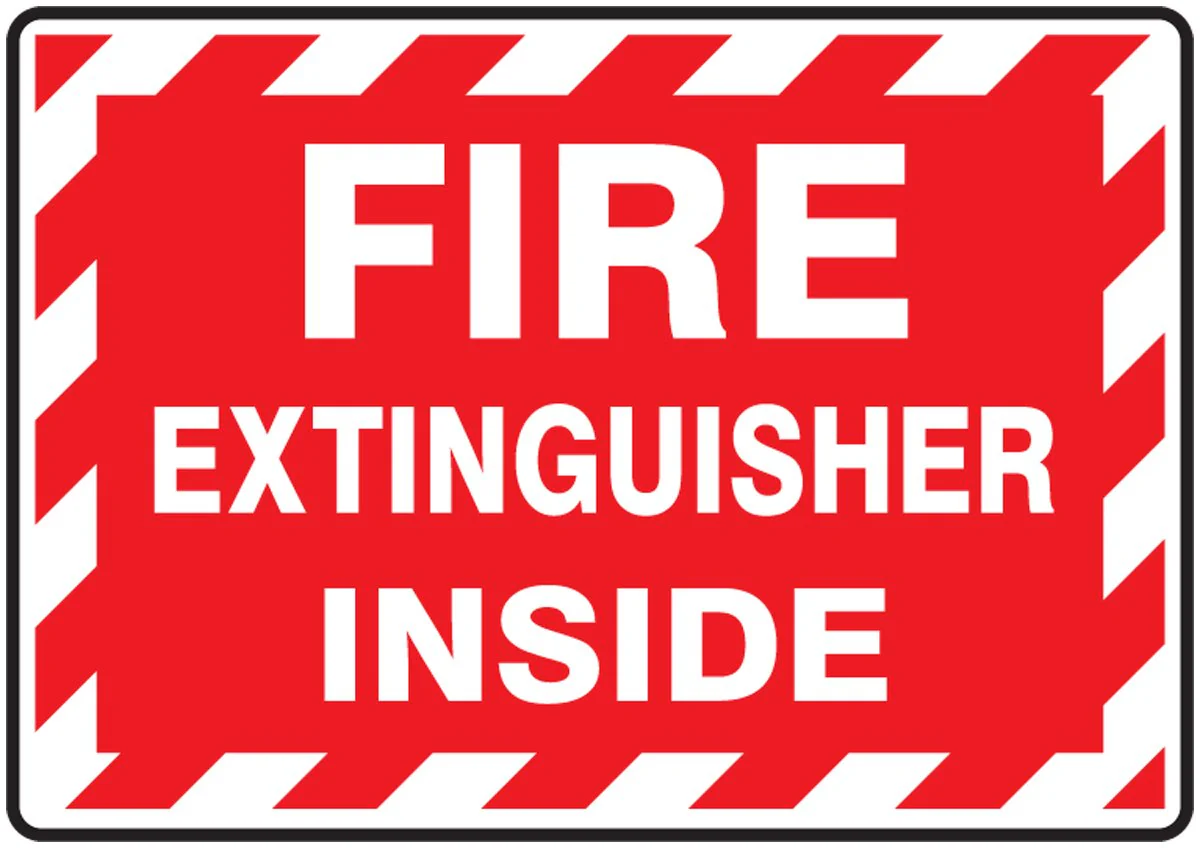 Accuform LFXG571XVE Safety Label, "FIRE Extinguisher Inside", 3.5" Length x 5" Width x 0.006" Thickness, Adhesive Dura-Vinyl