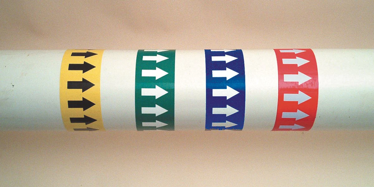 Accuform RAW252BUWT Adhesive Vinyl Directional Flow Arrow Tape, 1" Width x 54' Length x 0.006" Thickness - Image 2