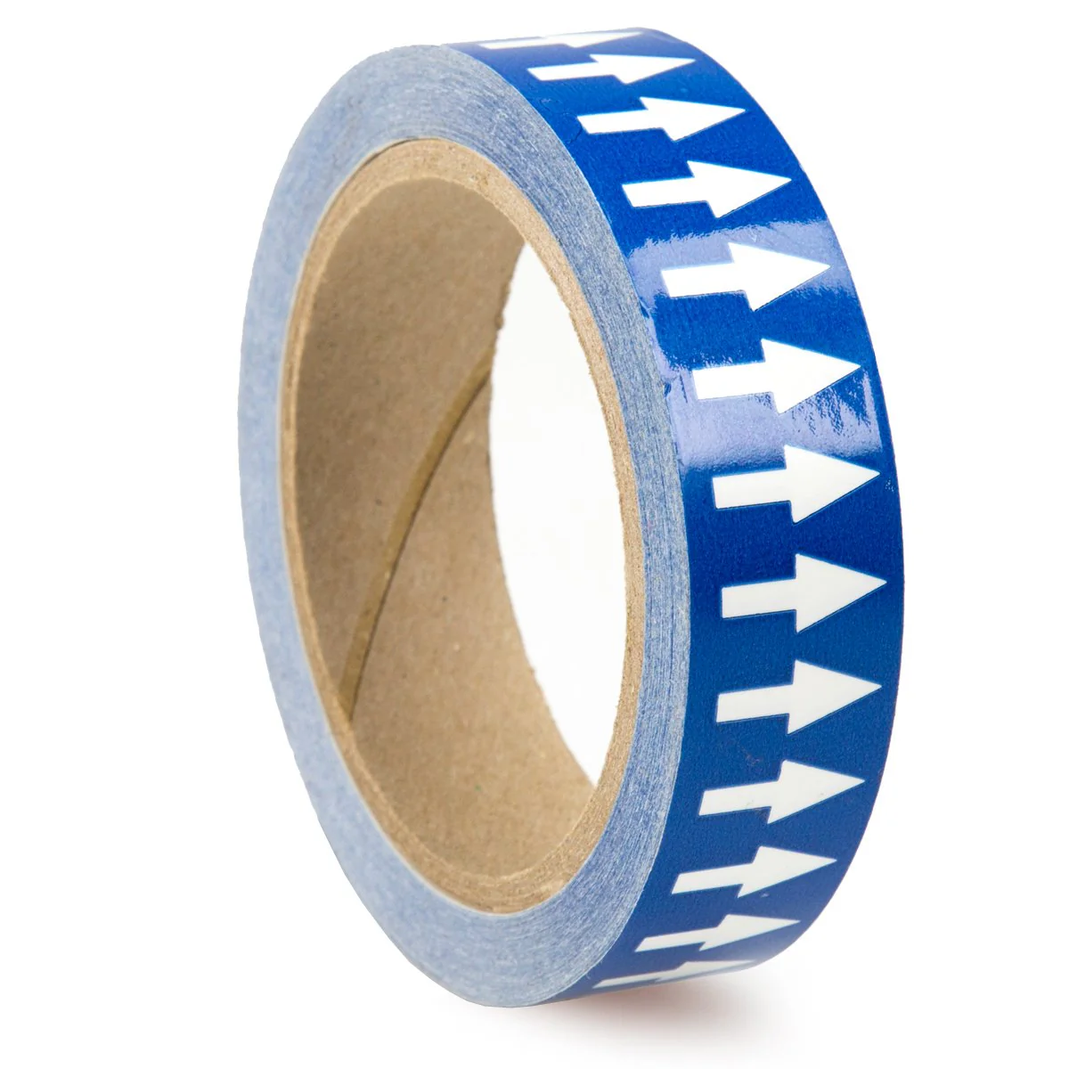 Accuform RAW252BUWT Adhesive Vinyl Directional Flow Arrow Tape, 1" Width x 54' Length x 0.006" Thickness - Image 3