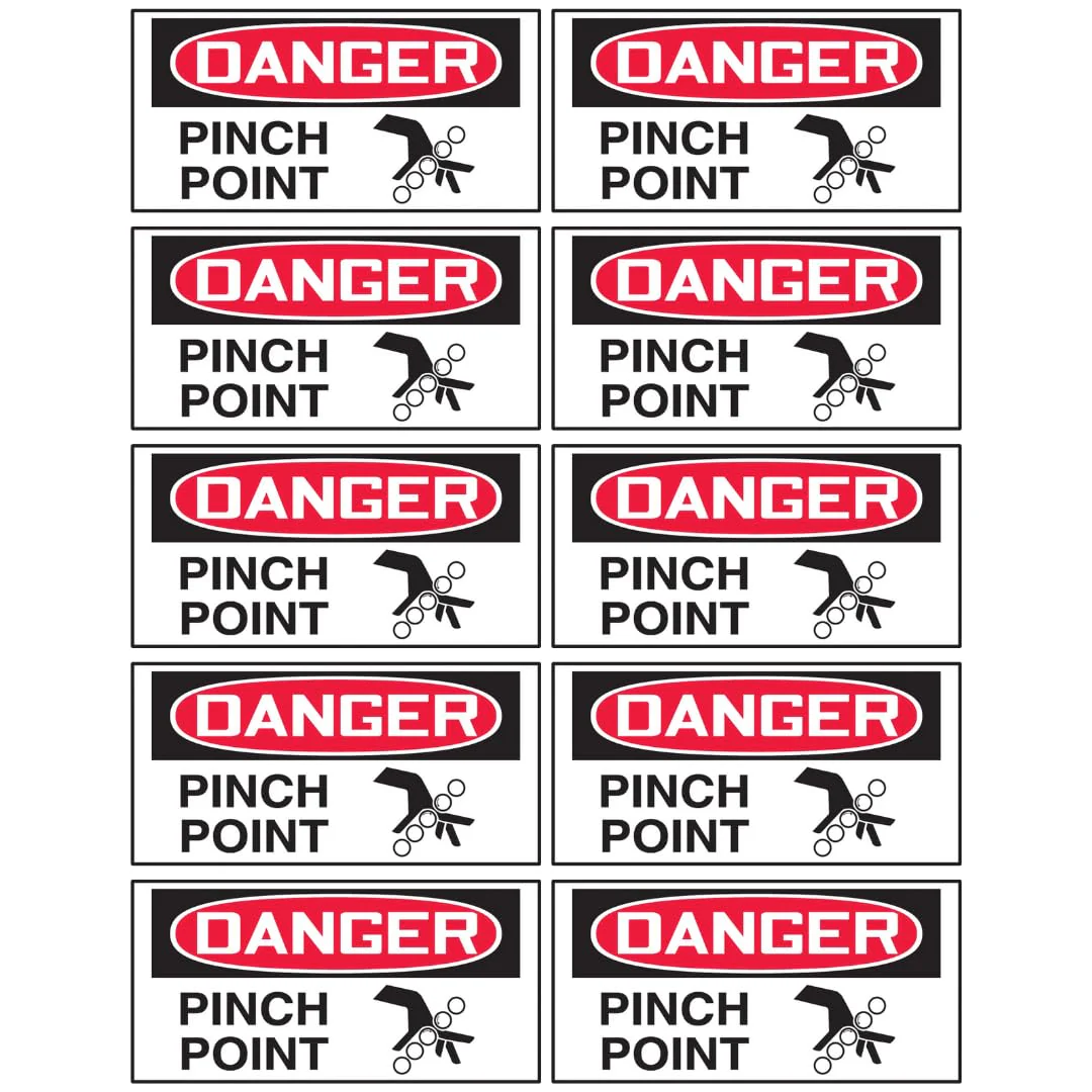 Accuform LEQM009VSP "Danger Pinch Point" Adhesive Vinyl Safety Label, 1.5" x 3" (Pack of 10) - Image 2