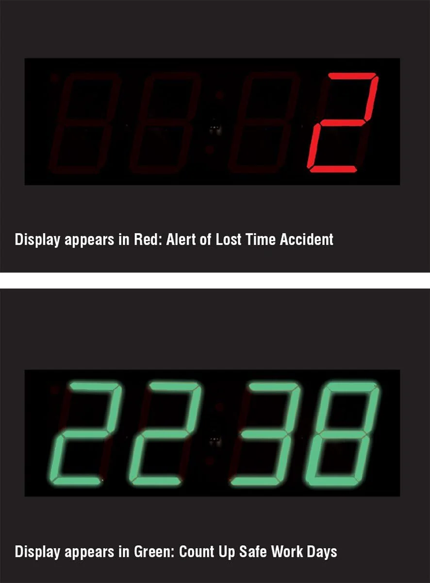 Accuform SBSCK117 Digi-Day Spanish Bilingual Electronic Safety Scoreboard, Track Days We Worked Without A Lost Time Accident, Aluminum 28”L x 20”W x 1”D, Bright LED Display with Remote - Image 3