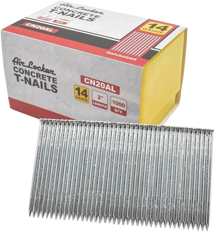 Air Locker CN20AL 14 Gauge Concrete T-Nails for Concrete Nailers 2 Inch Smooth Shank (1,000 per Pack) - Image 3