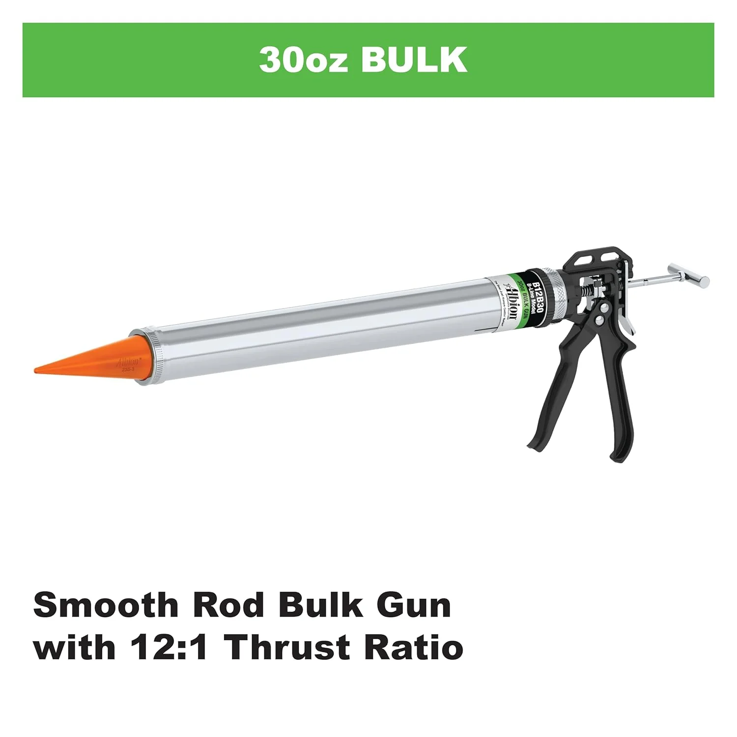 Albion Engineering B12B30 B-Line Manual Bulk Caulking Gun, 30 oz, 12:1 Drive - Image 3