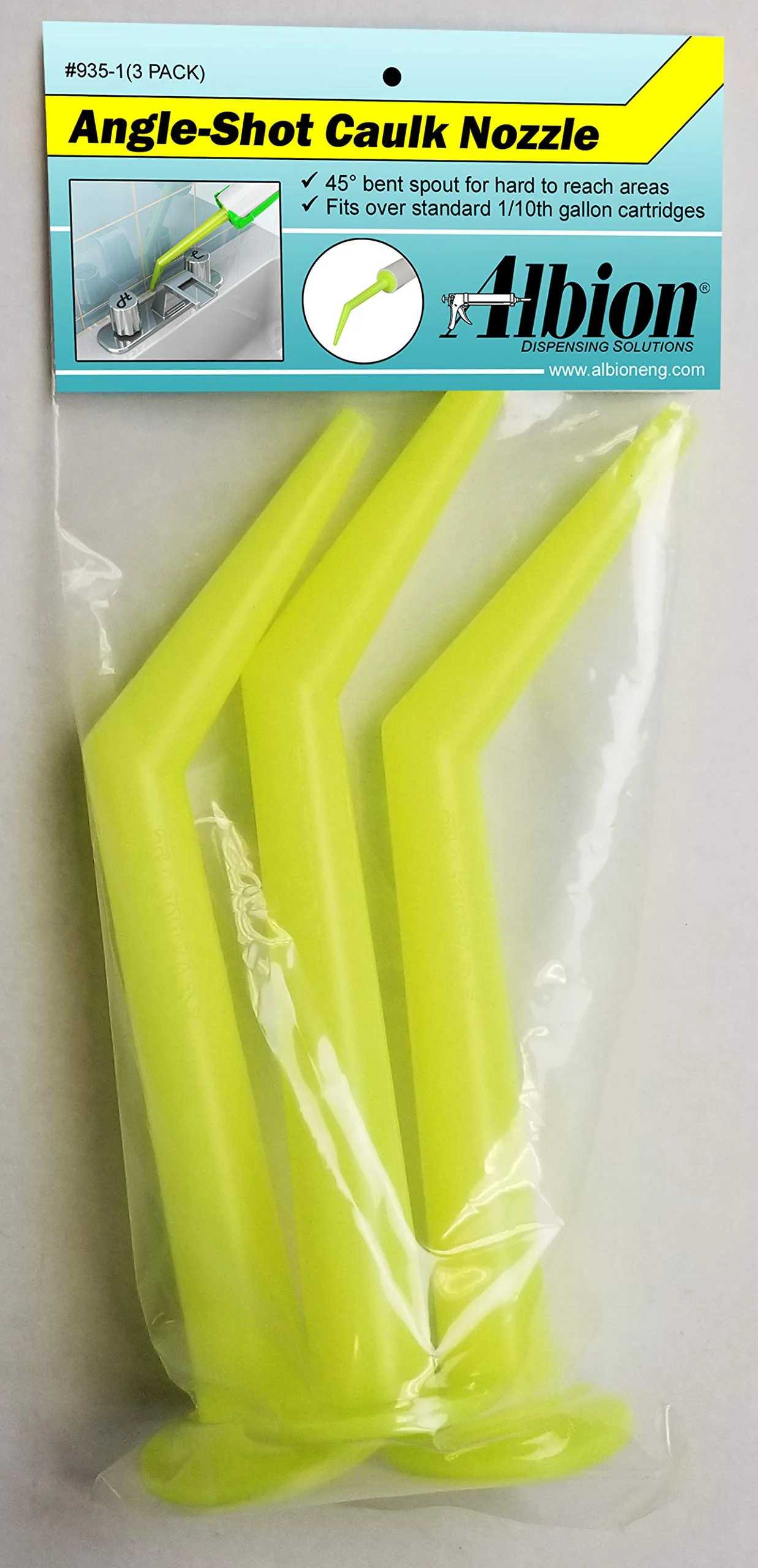 Angle Shot Plastic Nozzle for 1/10 Gallon Cartridges (3-Pack) - Image 3