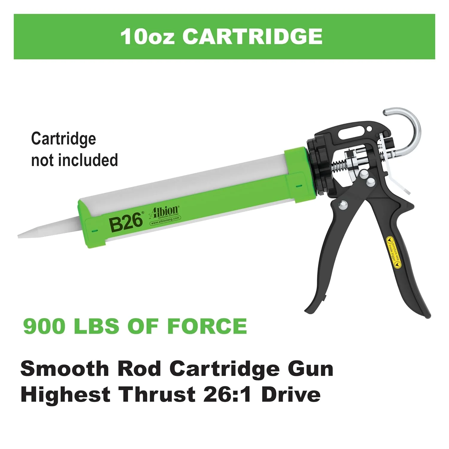Albion Engineering Company B26 B-Line Manual Cartridge Caulking Gun, 26:1 Manual Drive - Image 3