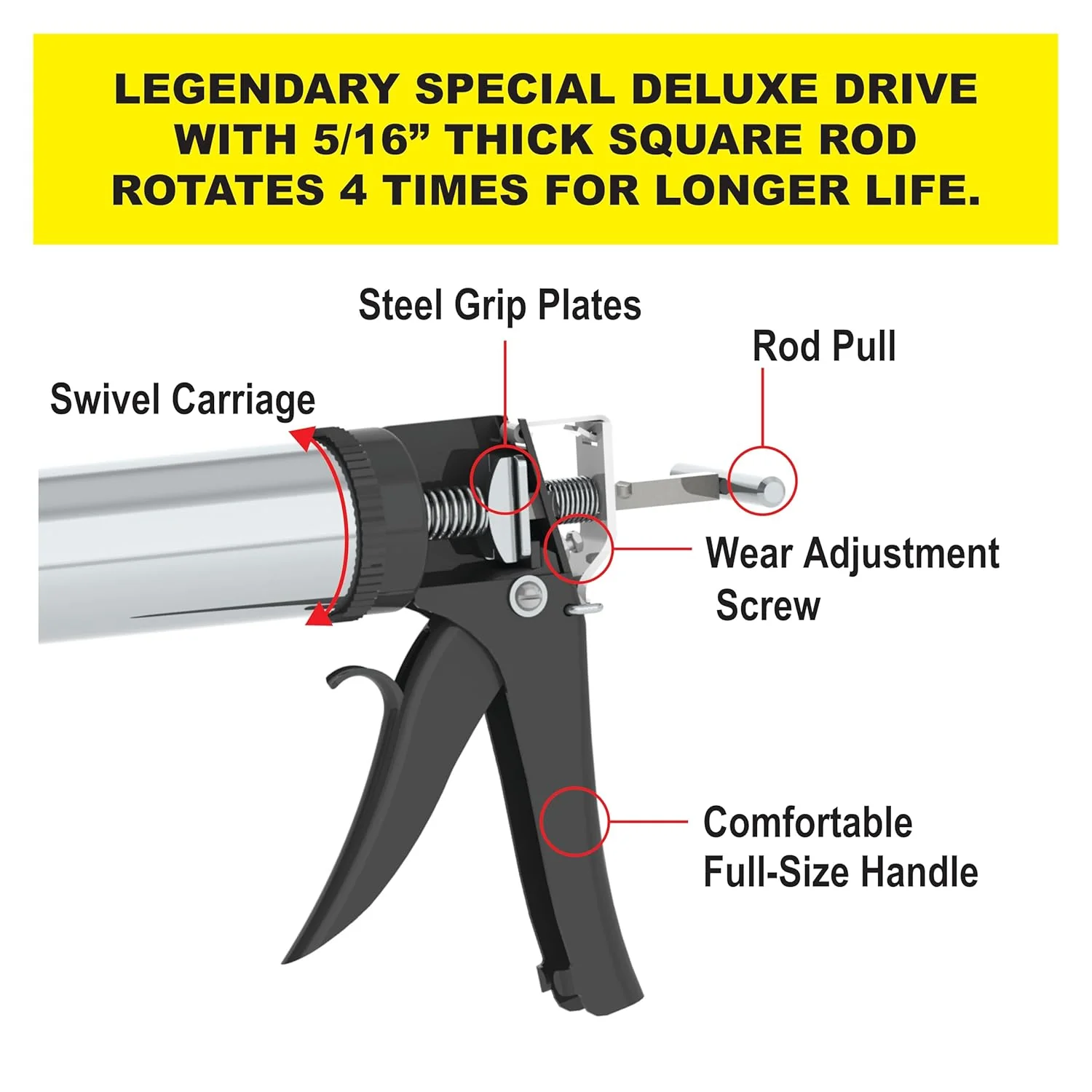 Albion Engineering Company DL-59-T13 Professional Line Special Deluxe Manual Bulk Caulking Gun, 30 oz - Image 2