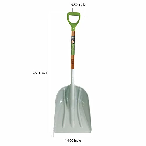 AMES 2682700 Poly Scoop with Hardwood Handle and D-Grip, 46-Inch, Brown - Image 3