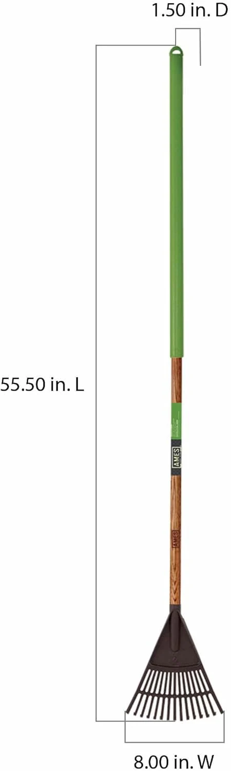 AMES 2916600 8-Inch Poly Floral Shrub Rake with Hardwood Handle, 55 - Image 3