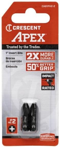 Crescent CAB1PH2-2 #2 x 1" Phillips Insert Bit (Pack of 2) - Image 6