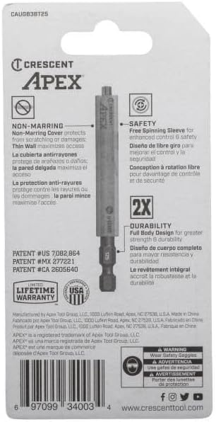 Crescent CAUGB3BT25 T25 x 3-1/2" Torx u-GUARD Covered Impact Power Bit (Pack of 25) - Image 6