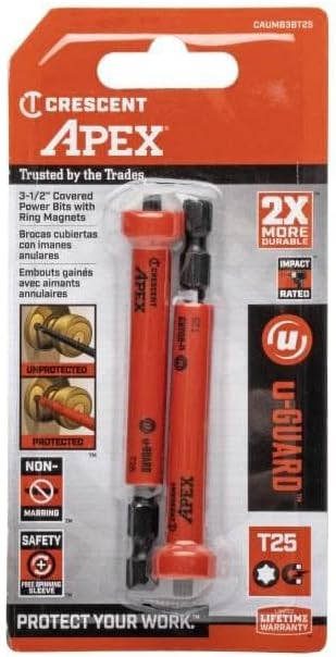 Crescent CAUMB3BT25 T25 x 3-1/2" Torx u-GUARD Covered Impact Power Bit with Ring Magnet (Pack of 2) - Image 5