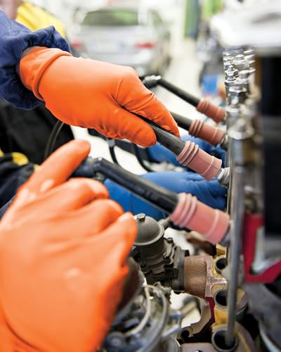 Atlantic Safety Products Orange Lightning Exam Gloves, Disposable, Powder-Free Nitrile Gloves, Orange, Large, 100-Ct - Image 3