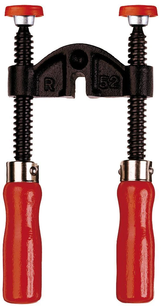 Bessey KT5-2 Edge clamp with two wooden handle, Black/Red/Silver