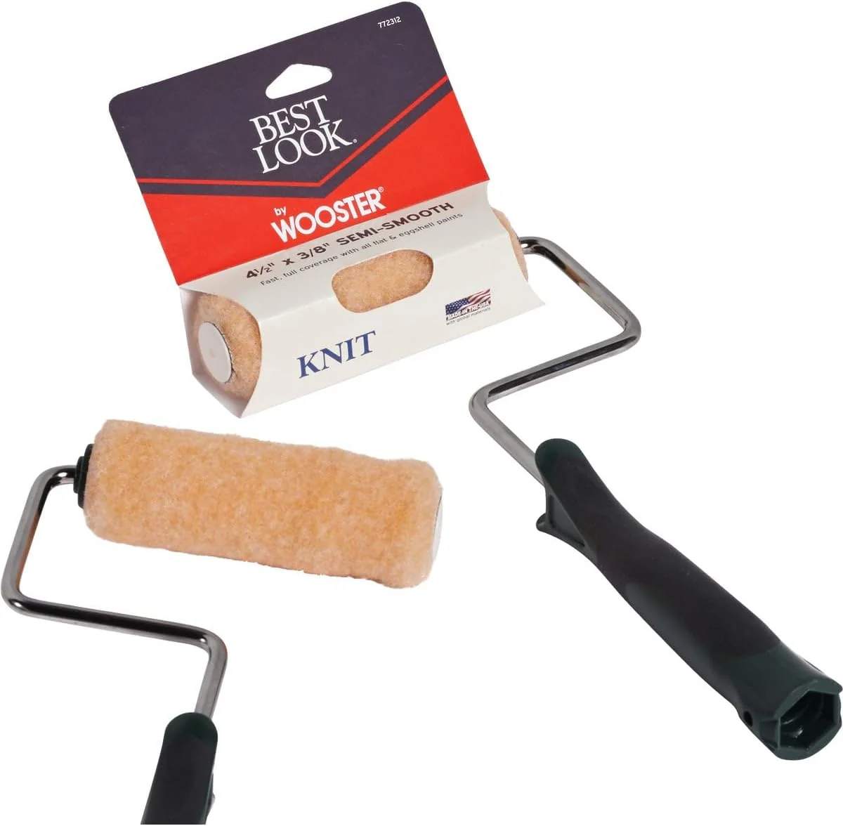 Best Look By Wooster, 4-1/2" x 3/8" Mini Knit Paint Roller Cover & Frame - Image 2