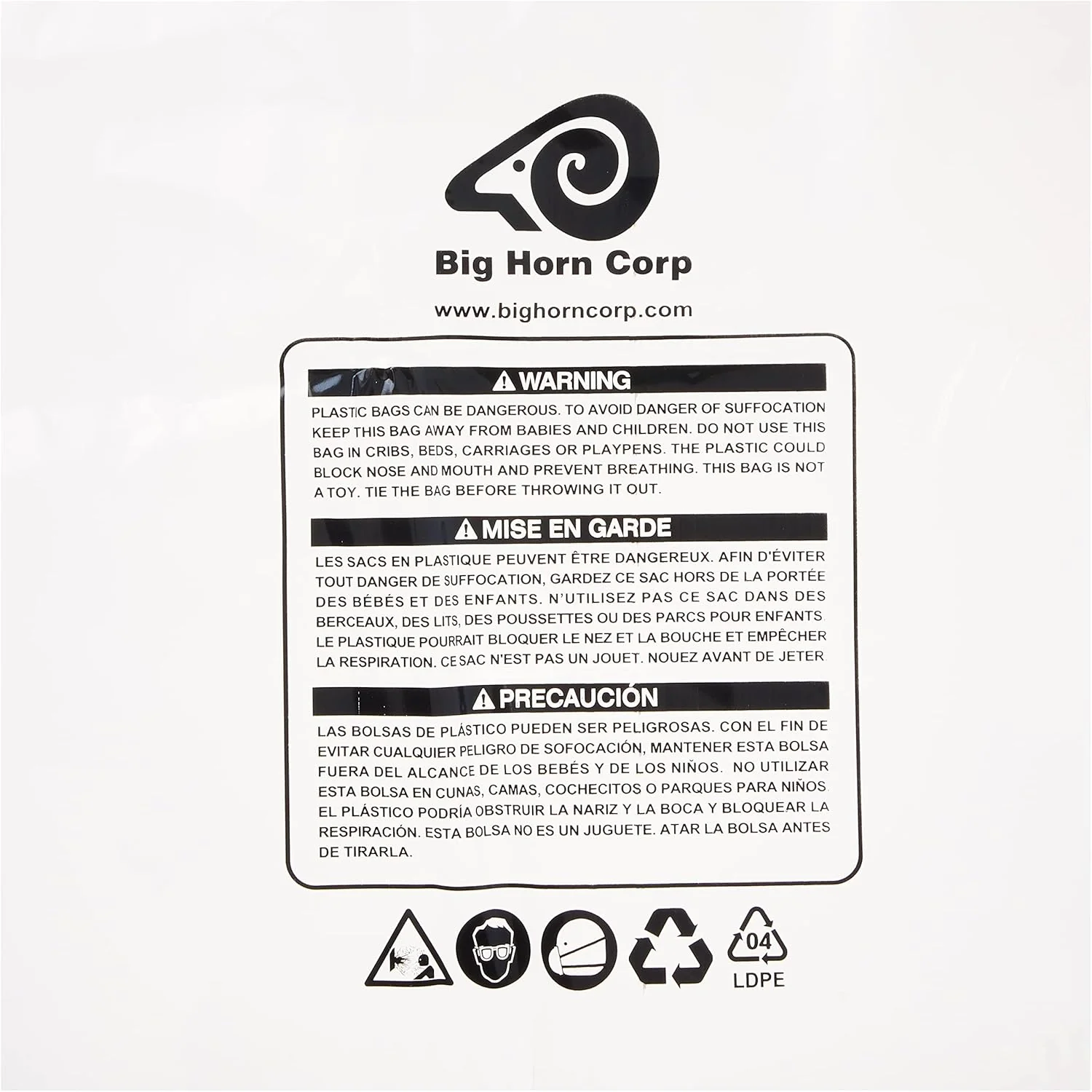 Big Horn 11781 Disposable Clear Plastic Dust Bags - Compatible With Delta, Jet and Other 20-Inch Units (Pack of 5) - Image 4