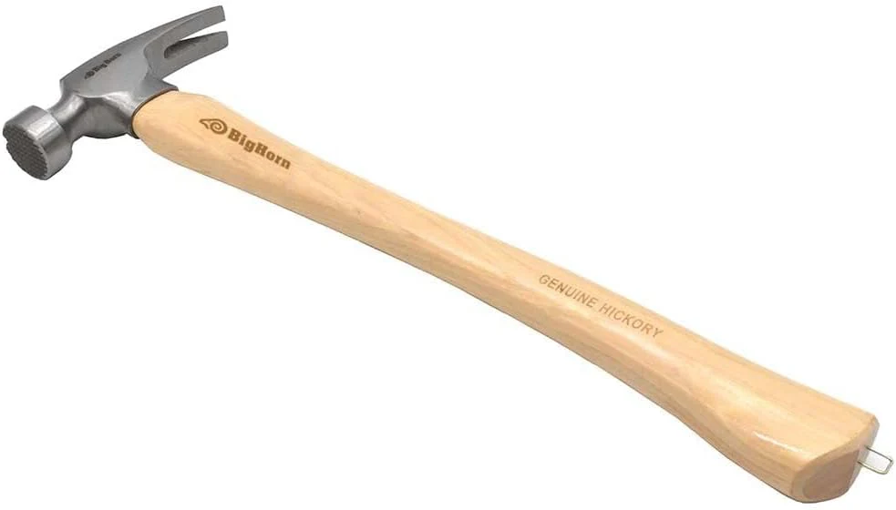 Big Horn 15101 21 Oz Curved Handle Framing Hammer, Milled Face, Magnetic Nail Starter, Anti-Ring Claw, Precision Balanced Alloy Steel Head, Canadian Hickory Handle - Image 5