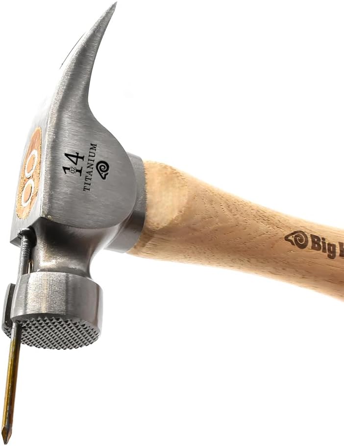 Big Horn 15151 14 Oz. Tiger Titanium Hammer with Curved Hickory Handle - Image 4