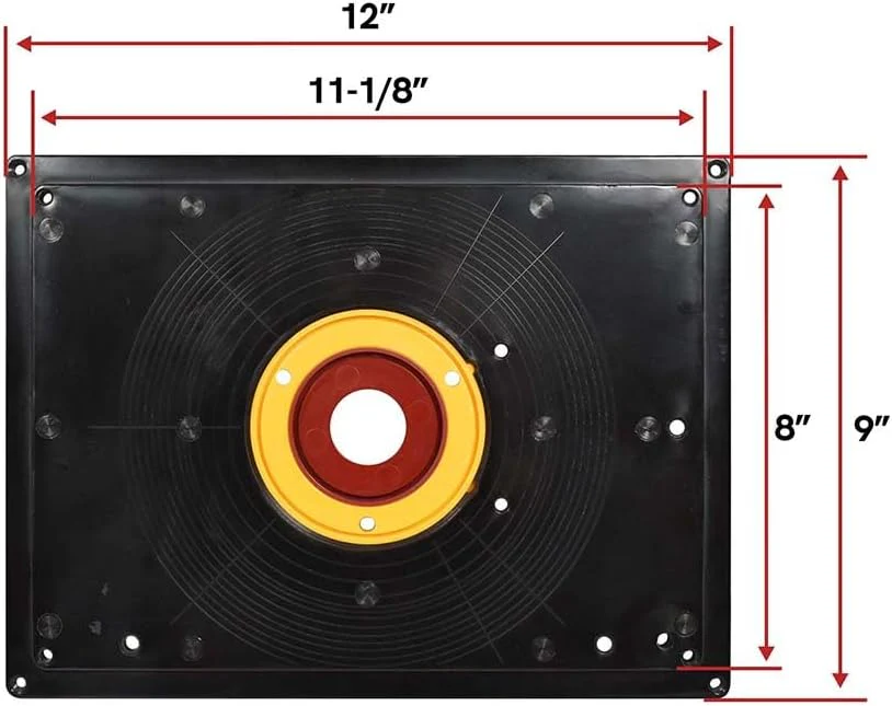 Big Horn 18101 9-Inch x 12-Inch Router Table Insert Plate with Guide Pin & Snap Rings - Image 5