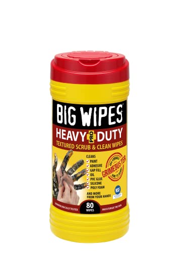 BIG WIPES Heavy Duty Industrial Textured Scrubbing Wipes, Red Top, (80 Count (Pack of 1), Heavy-Duty) - Image 2