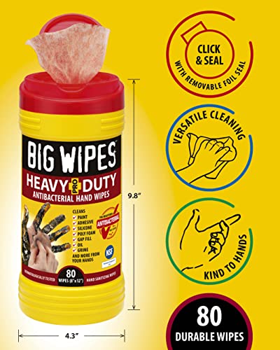"BIG WIPES HEAVY DUTY PRO+ 240 WIPE BUCKET HEAVY DUTY TEXTURED SCRUB & CLEAN WIPES" - Image 3
