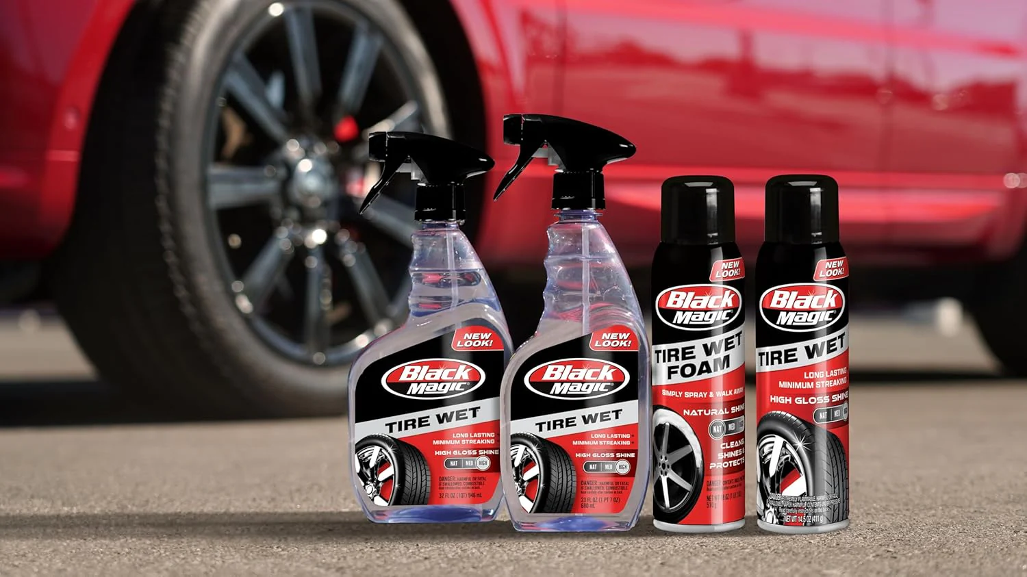 Black Magic BM23 Tire Wet, Specially Formulated Tire Shine Applicator Cleaner to Keep Them Looking Wet, Black, and Glossy with One Quick Spray, 23 Fl Oz. (Pack of 2) - Image 5