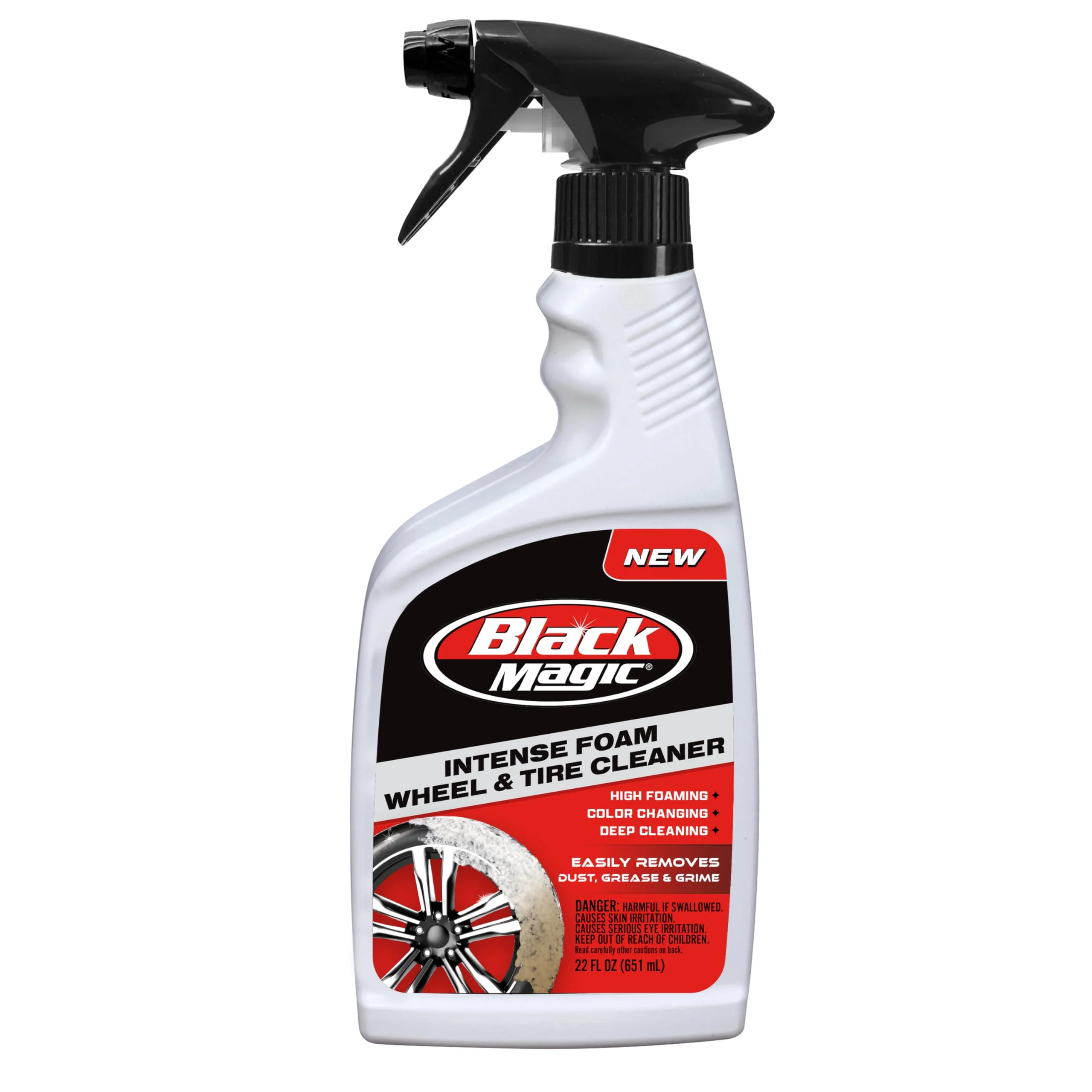 Black Magic 120228 Intense Foam Wheel & Tire Cleaner, High-Foaming Formula for Deep Cleaning, 22 Fl Oz (Pack of 1)