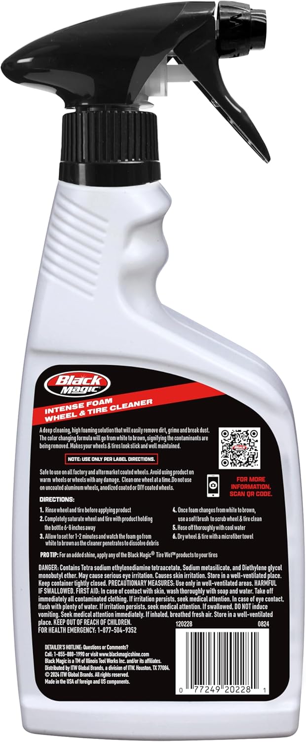 Black Magic 120228 Intense Foam Wheel & Tire Cleaner, High-Foaming Formula for Deep Cleaning, 22 Fl Oz (Pack of 1) - Image 2